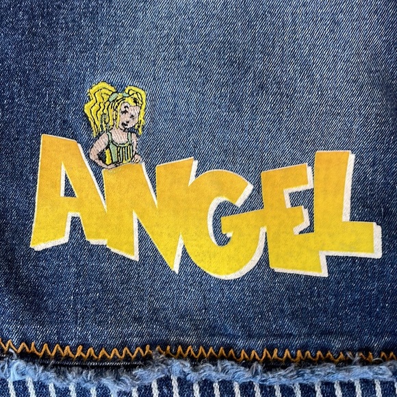 JOE BOXER Angel Mini Jean Skirt Girls Size 16 Pinstripe Raw Edge Denim 29W/15.5L - Picture 5 of 9